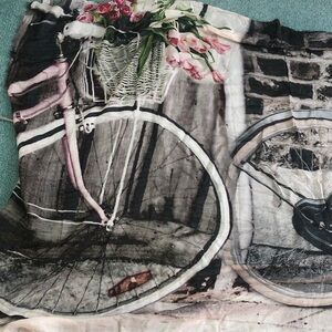 Floral Bicycle Print Scarf/shawl